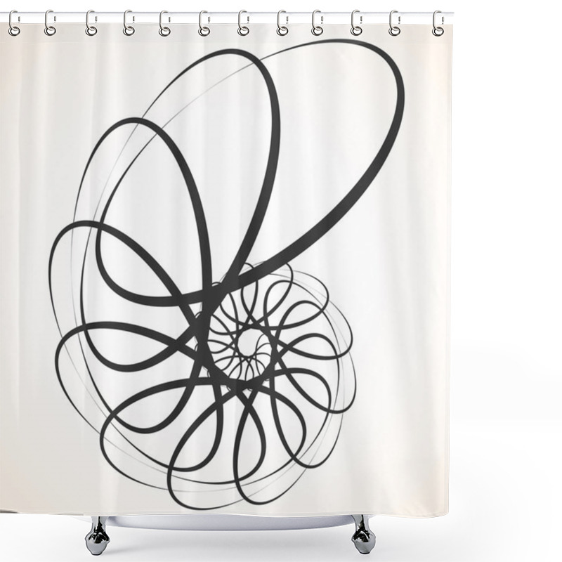 Personality  Abstract Circular Spinning Element. Shower Curtains