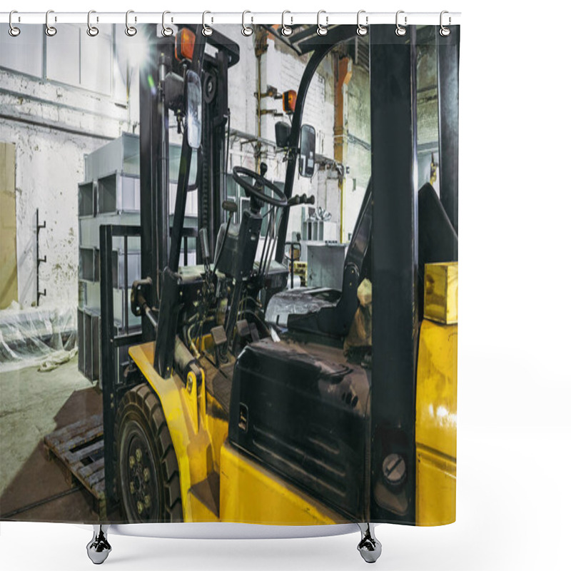 Personality  Forklift Truck Inside Warehouse Or Factory Shower Curtains