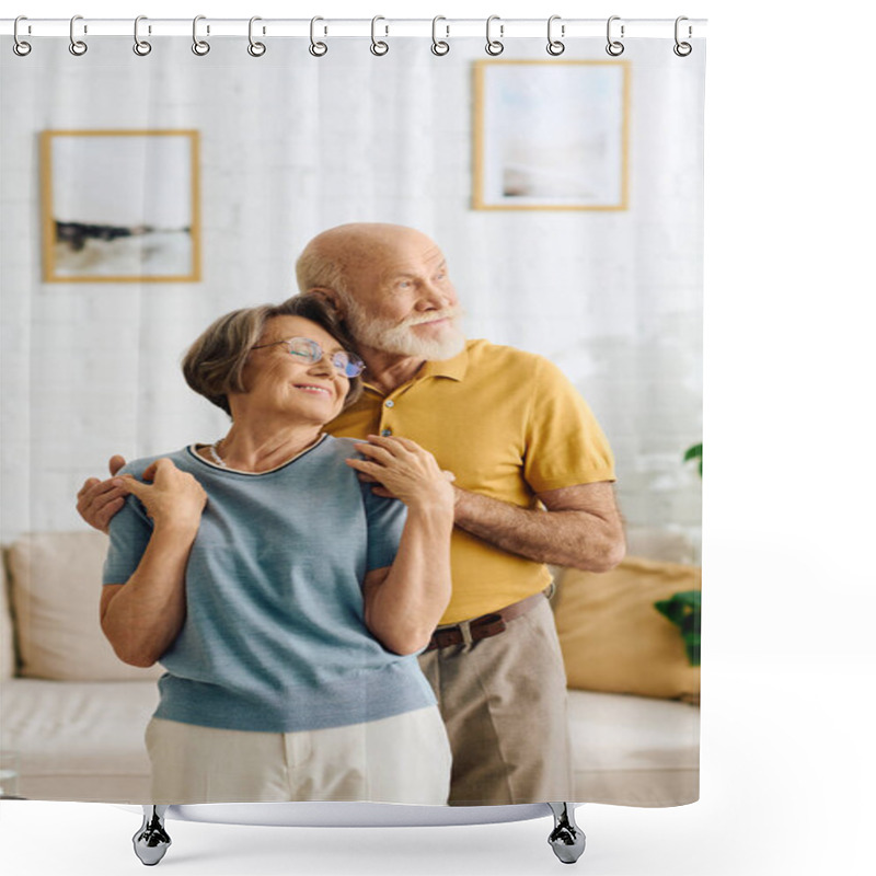 Personality  A Loving Wife Assists Her Husband With Diabetes, Creating A Warm Atmosphere At Home. Shower Curtains