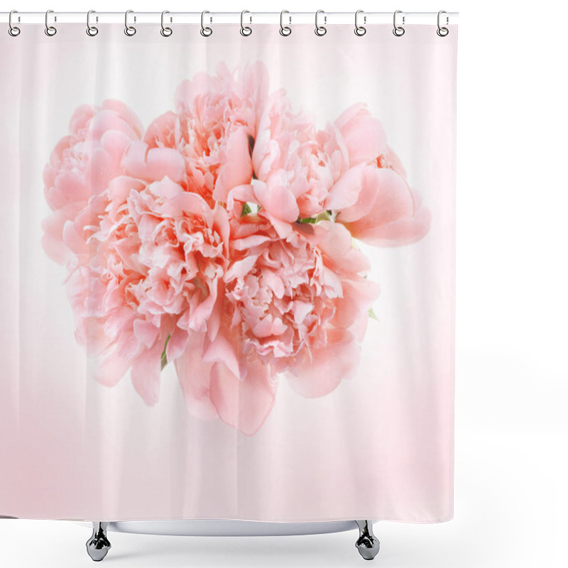 Personality  Pink Peony Flowers Background Shower Curtains