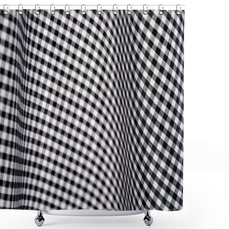 Personality  Black And White Gingham Fabric Shower Curtains