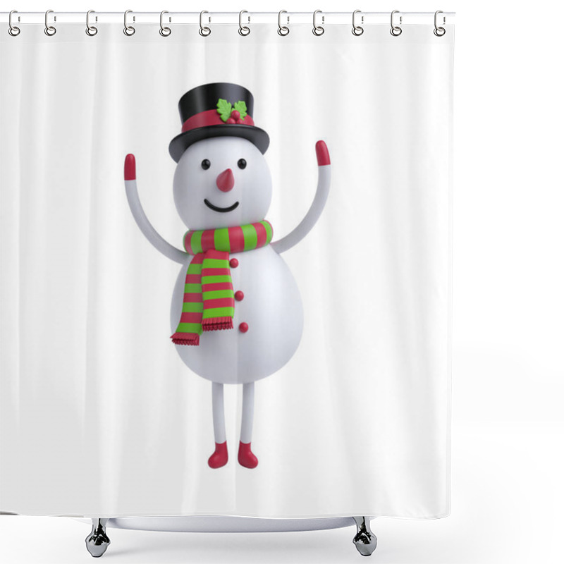 Personality  Cute Cartoon Snowman  Shower Curtains