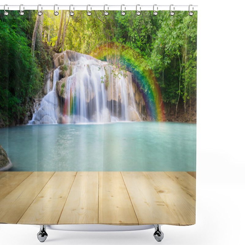 Personality  Erawan Waterfall Thailand Shower Curtains