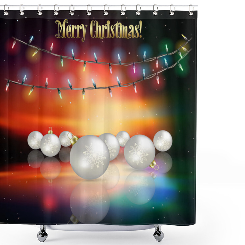 Personality  Abstract Background With Christmas Lights Shower Curtains