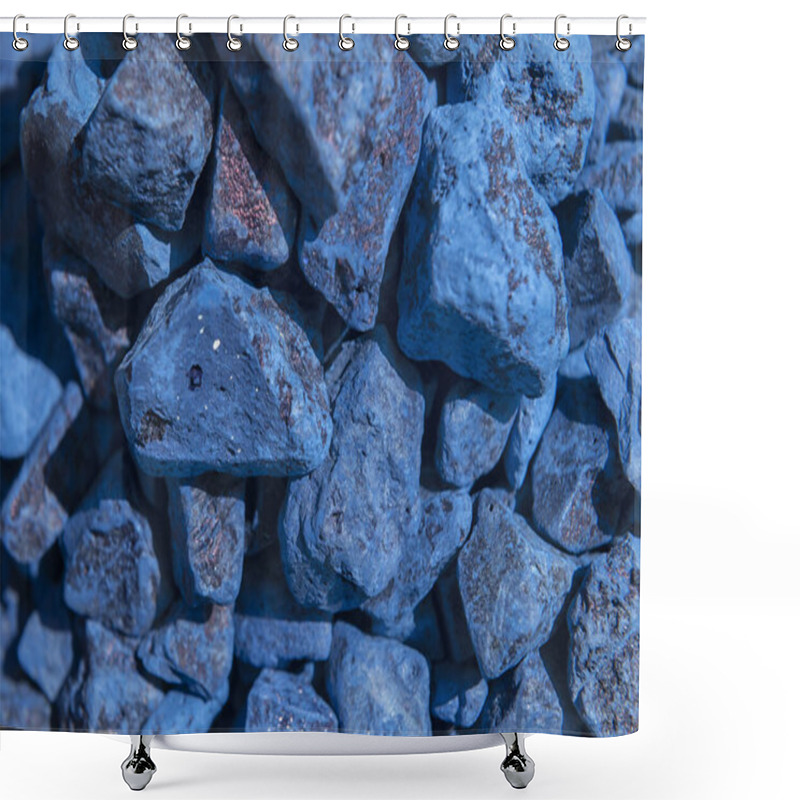 Personality  Traditional Moroccan Blue, Pure Indigo, Natural Dye Stones. Shower Curtains