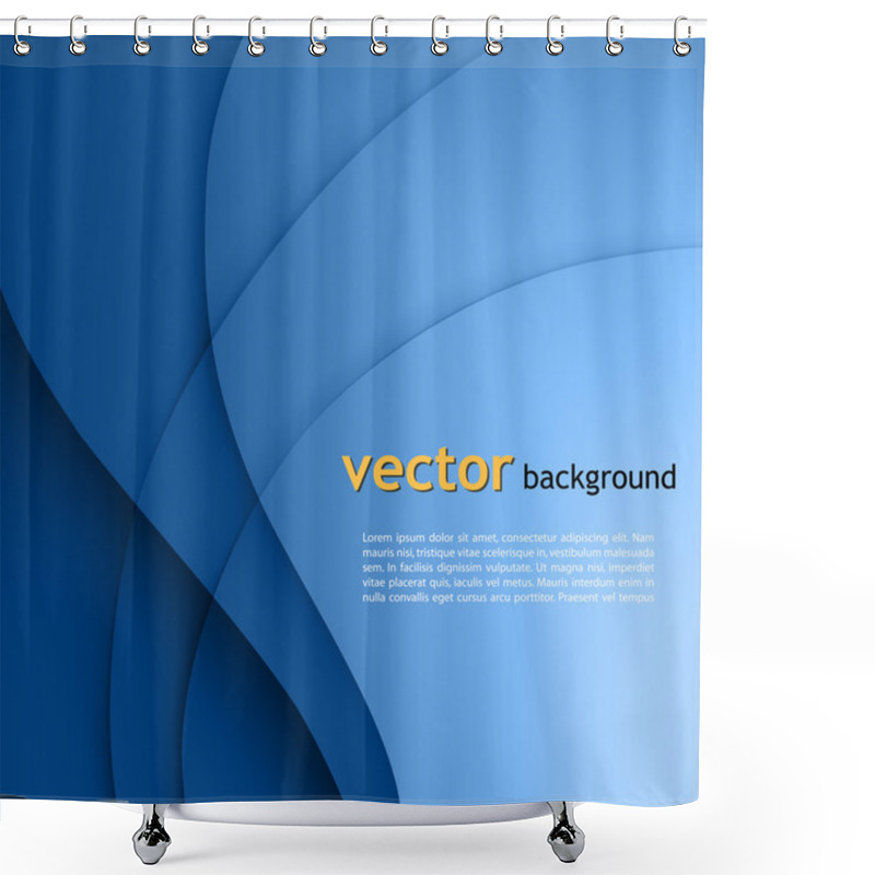 Personality  Blue Smooth Twist Light Lines Vector Background. Shower Curtains