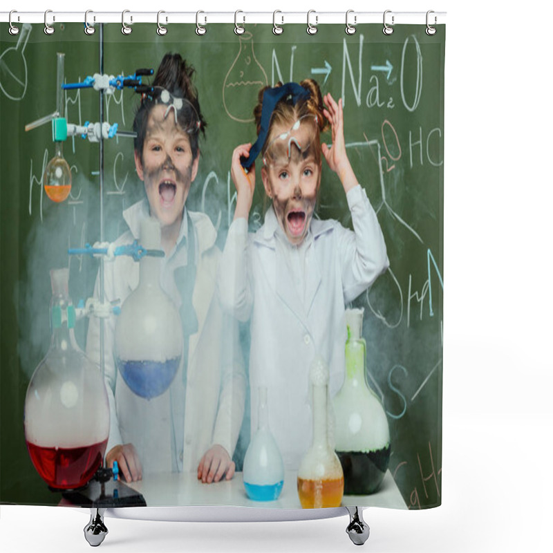 Personality  Kids In White Coats In Laboratory Shower Curtains