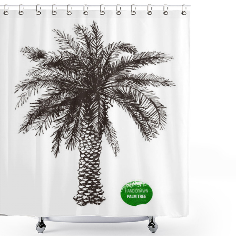 Personality  Hand Drawn Palm Tree Shower Curtains