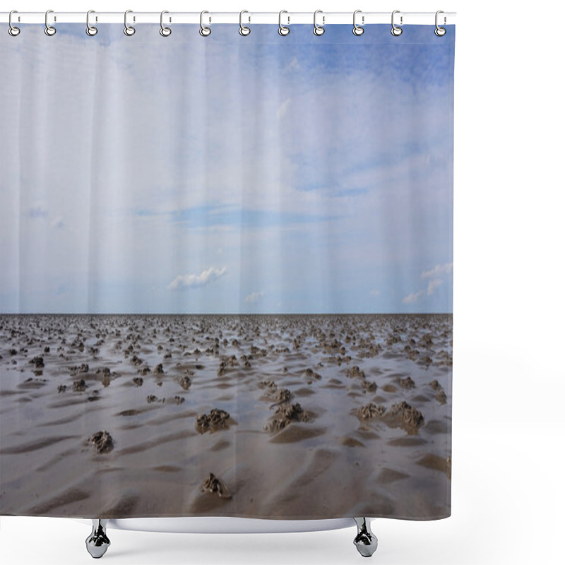 Personality  Mudflat Panorama North Sea Shower Curtains