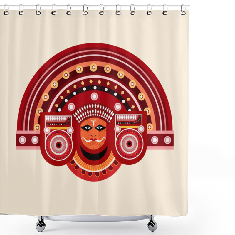 Personality  Illustration Of A Theyyam Artist. Theyyam Is A Hindu Ritualistic Art In India Shower Curtains