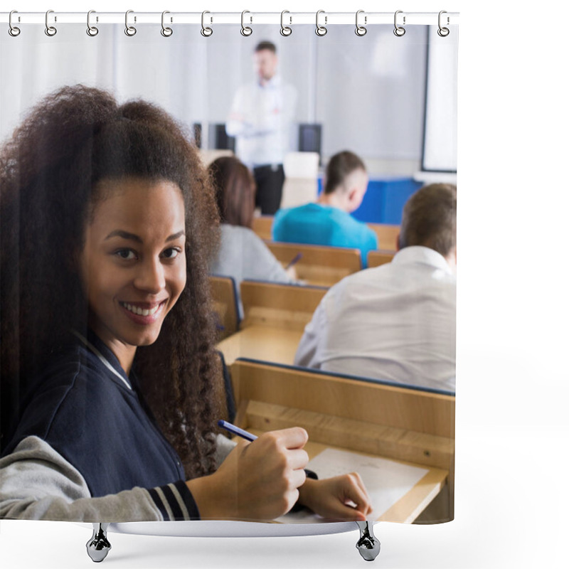 Personality  Young Afroamerican Student Shower Curtains