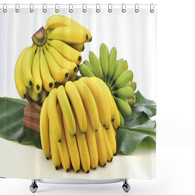 Personality  Ripe Yellow Banana Fruits Isolated On White Shower Curtains