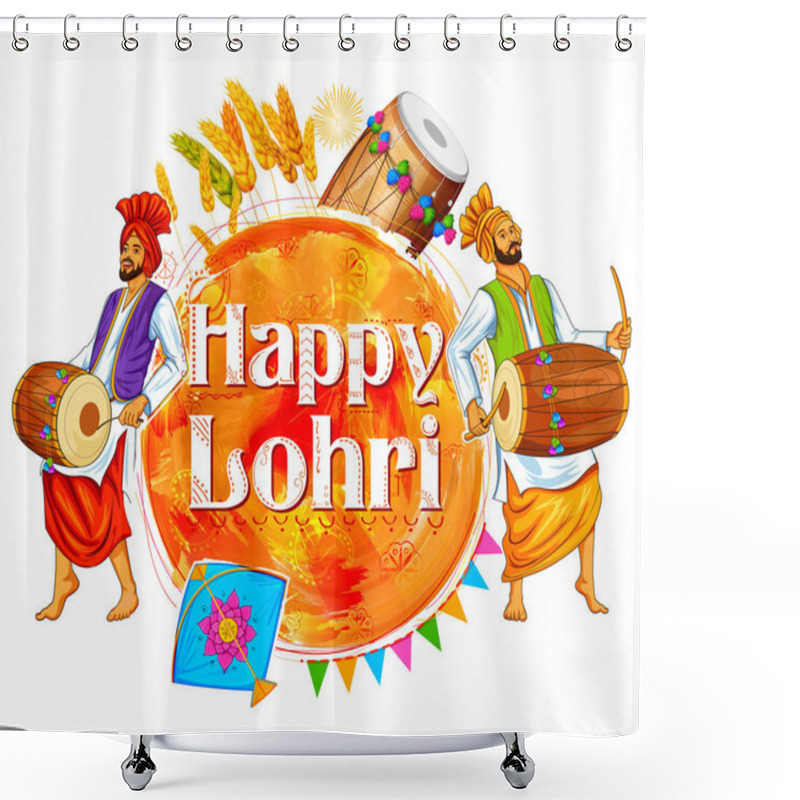 Personality  Happy Lohri Background For Punjabi Festival Shower Curtains