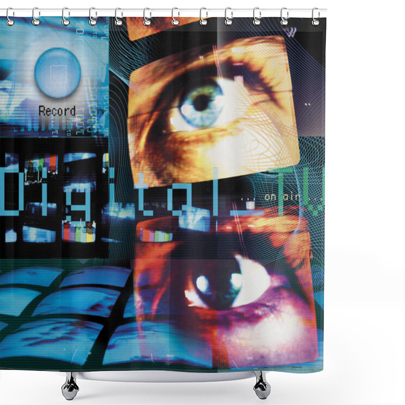 Personality  Digital Radio Television Screen Shower Curtains