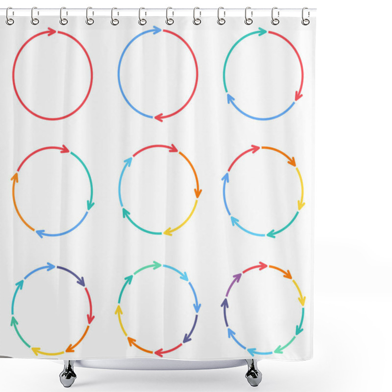 Personality  Vector Circle Arrows For Infographic. Shower Curtains