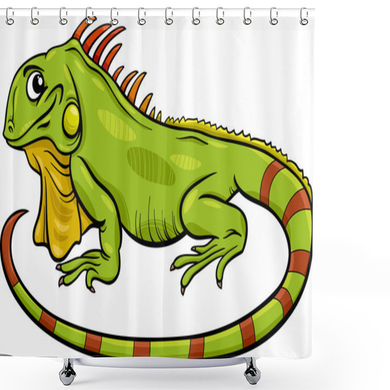 Personality  Iguana Animal Cartoon Illustration Shower Curtains