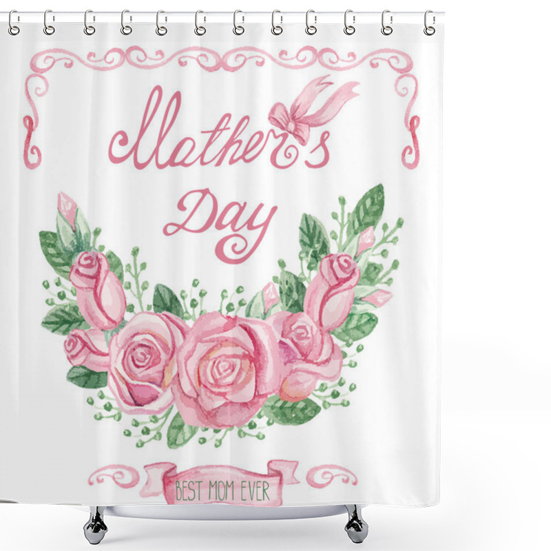 Personality  Mothers Day Greeting Card Shower Curtains