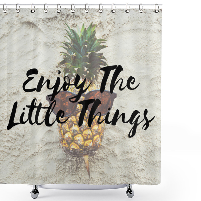 Personality  Funny Pineapple On Sand Shower Curtains