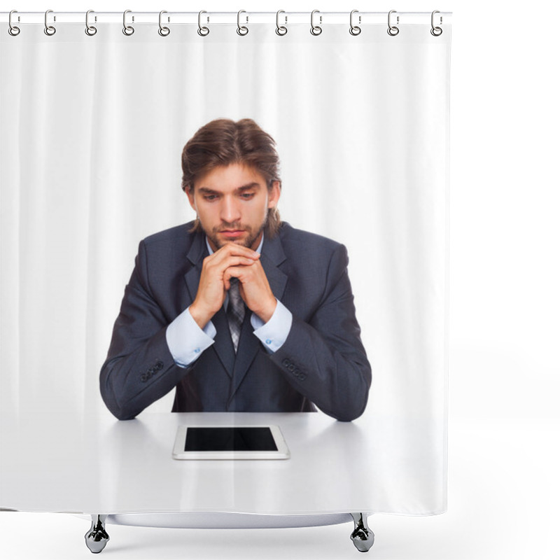 Personality  Upset Businessman Shower Curtains