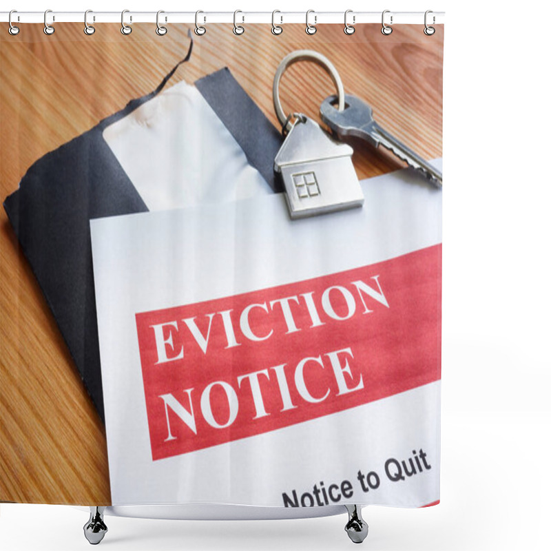 Personality  Open Envelope And Eviction Notice To Quit Papers. Shower Curtains