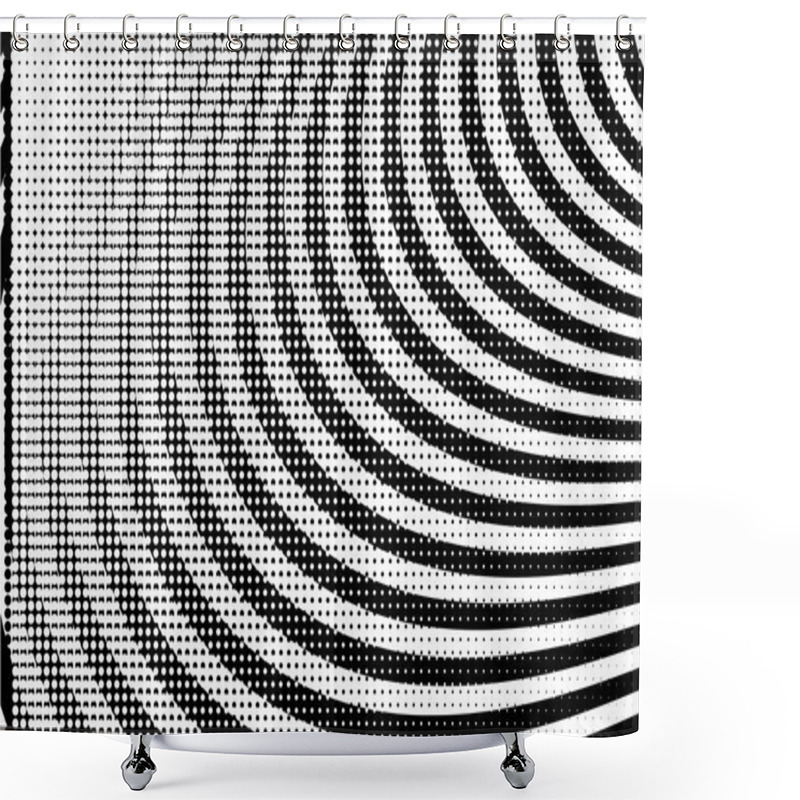 Personality  BW Halftone Circle Background Shower Curtains