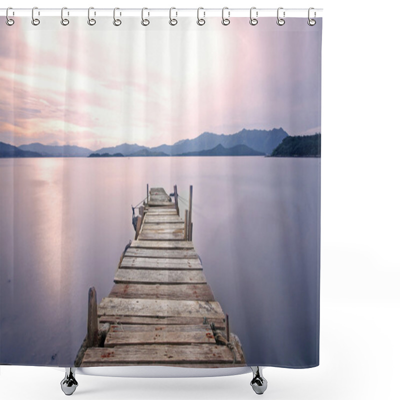 Personality  Old Jetty Walkway Pier The The Lake Shower Curtains