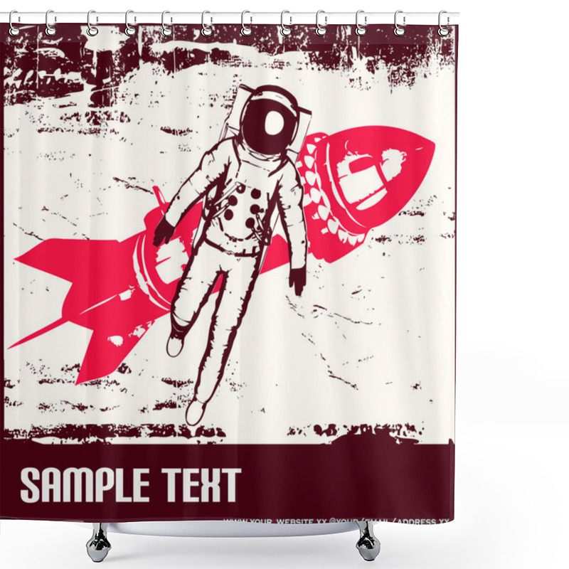 Personality  Retro Space Travel Shower Curtains