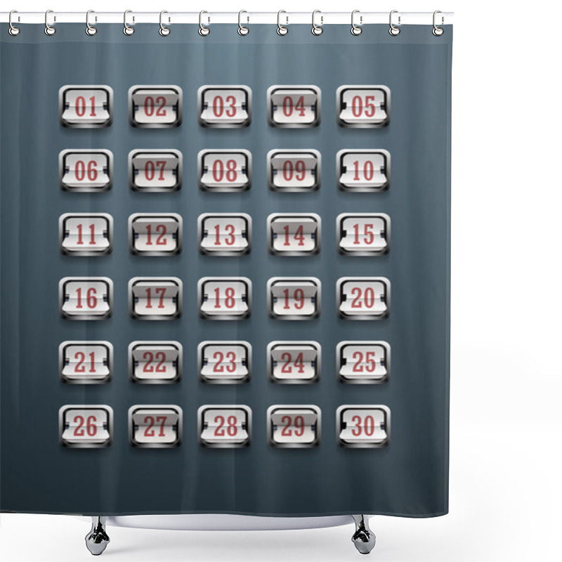 Personality  Set Of Figures On A Mechanical Scoreboard Shower Curtains