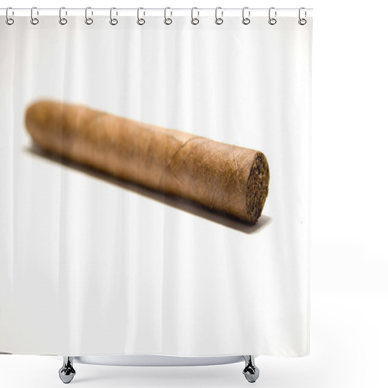 Personality  Cigar Isolated On White Background Shower Curtains