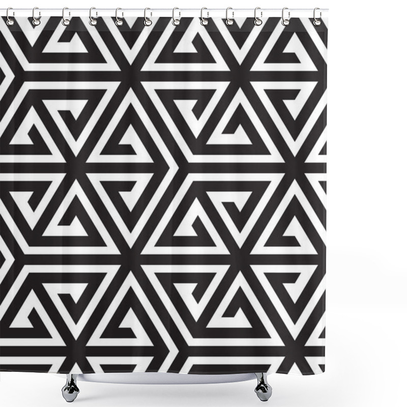 Personality  Black And White Op Art Design, Vector Seamless Pattern Backgroun Shower Curtains