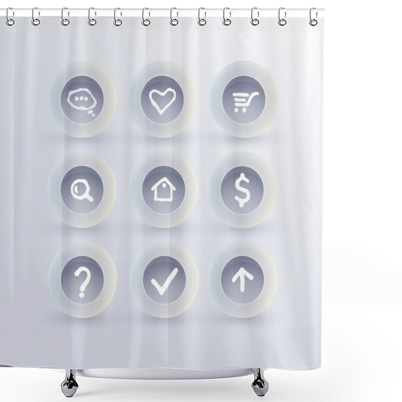 Personality  Set Of Communication Icons Shower Curtains