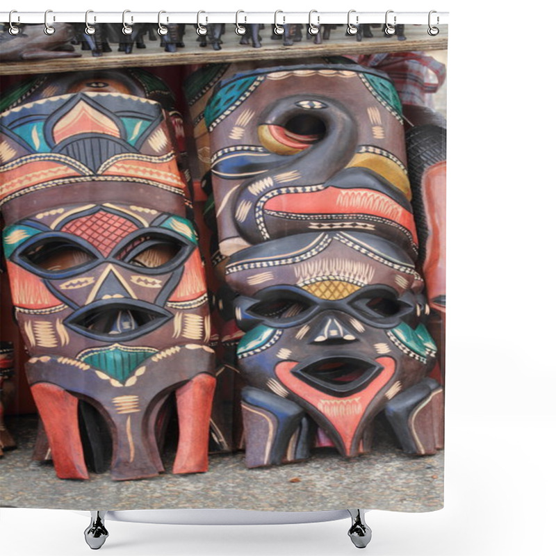 Personality  African Masks Shower Curtains