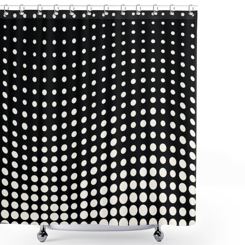 Personality  Halftone Dot Seamless Pattern, Minimal Geometric Abstract Background Shower Curtains