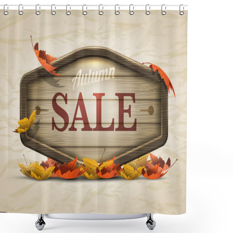 Personality  Wooden Autumn Sale Signboard Shower Curtains