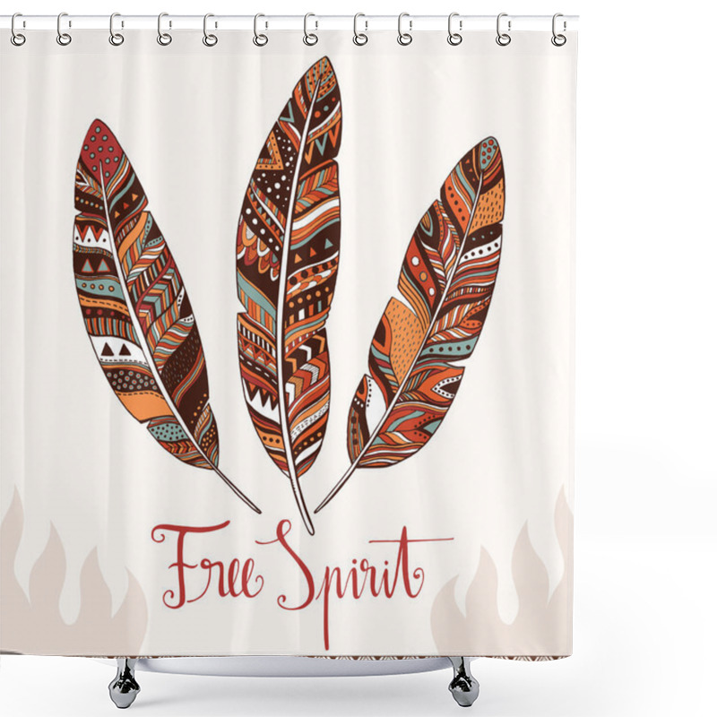 Personality  Tribal Feathers Shower Curtains