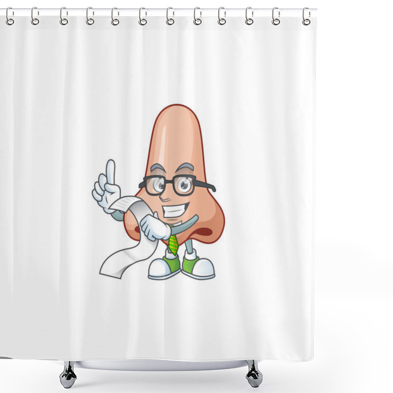 Personality  Mascot Cartoon Concept Of Nose With Menu List Shower Curtains