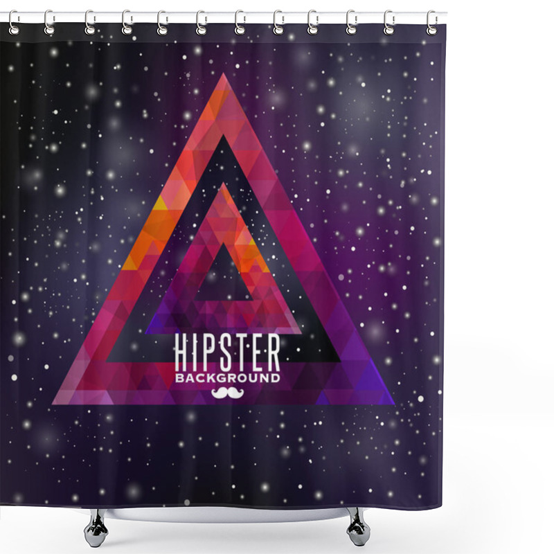 Personality  Hipster Background Made Of Triangles And Space Background Shower Curtains