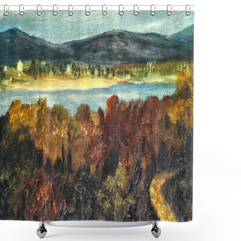 Personality  Lake In The Country Shower Curtains