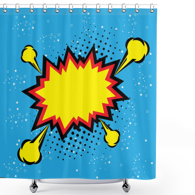 Personality  Explosion Steam Bubble Pop-art Vector - Funny Funky Banner Comic Shower Curtains