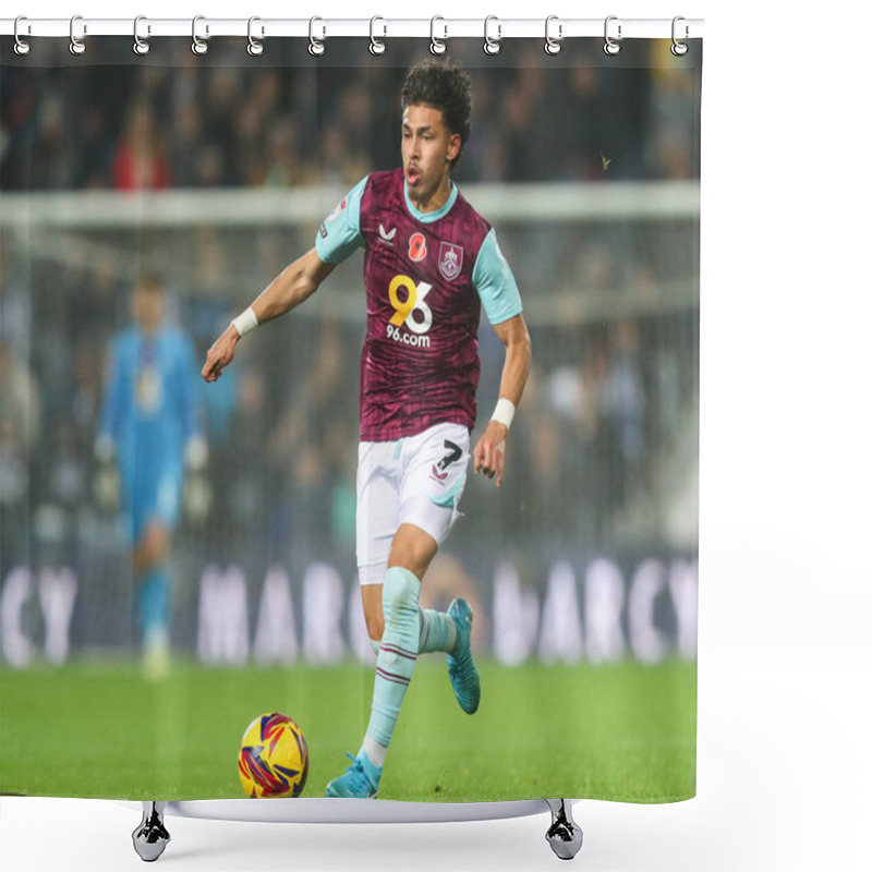 Personality  Jeremy Sarmiento Of Burnley Goes Forward With The Ball During The Sky Bet Championship Match West Bromwich Albion Vs Burnley At The Hawthorns, West Bromwich, United Kingdom, 7th November 2024 Shower Curtains