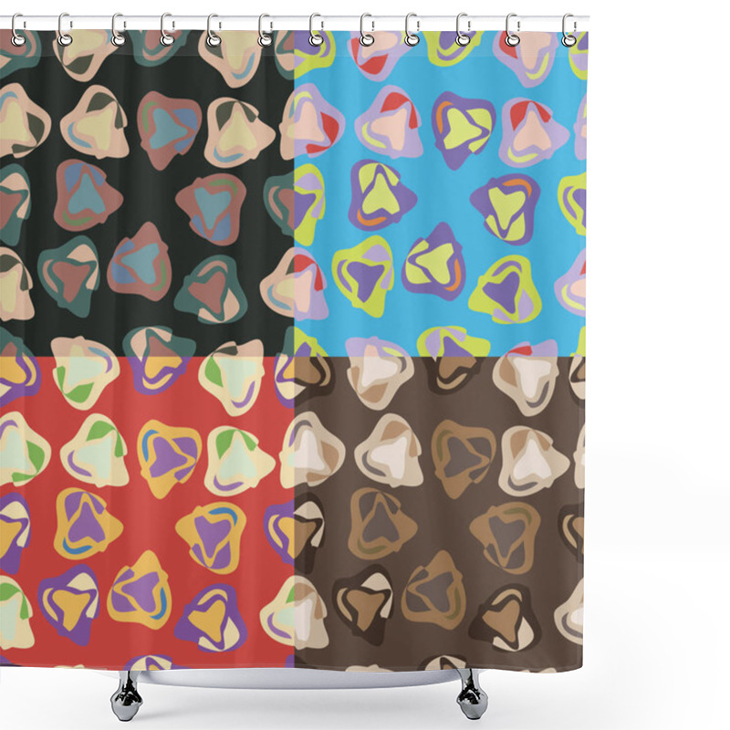 Personality  Seamless Patterns With Irregular Geometric Shapes Shower Curtains