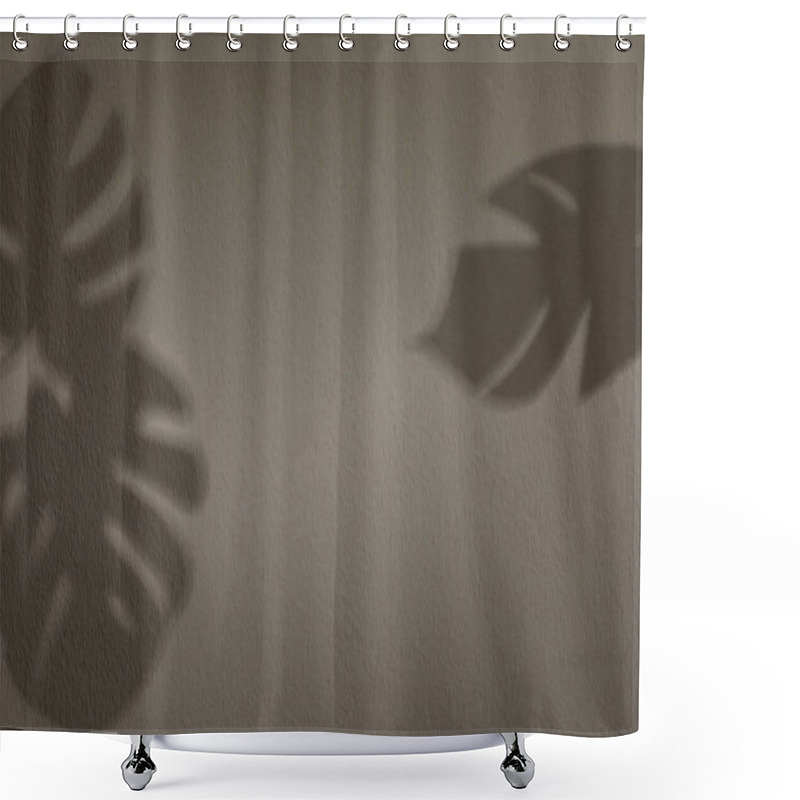 Personality  Shadows Of Monstera Leaves On Light Wall, Space For Text Shower Curtains