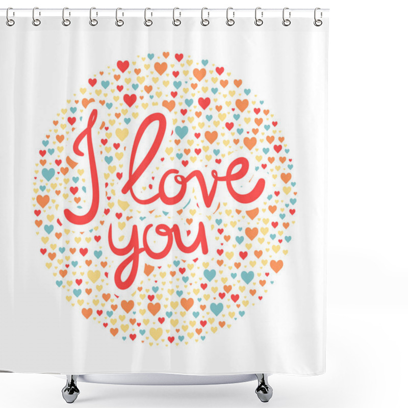 Personality   Hearts With I Love You Sign.  Shower Curtains