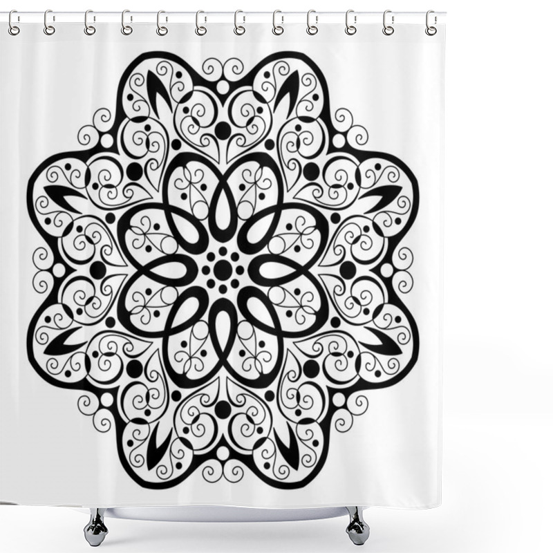 Personality  Beautiful Deco Black Mandala Shower Curtains