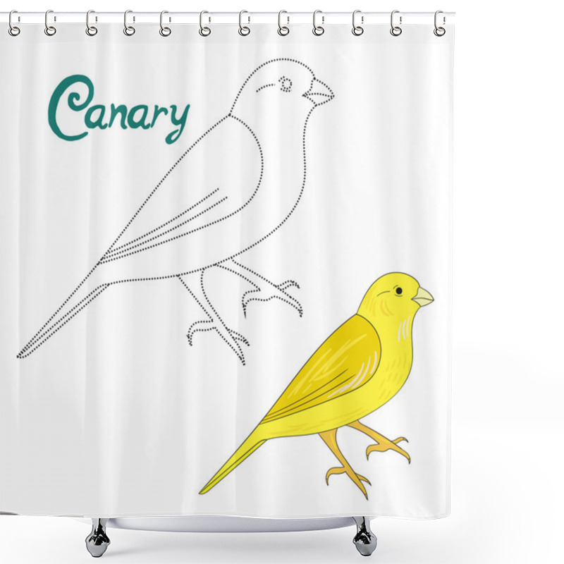 Personality  Educational Game Connect Dots To Draw Canary Bird Shower Curtains