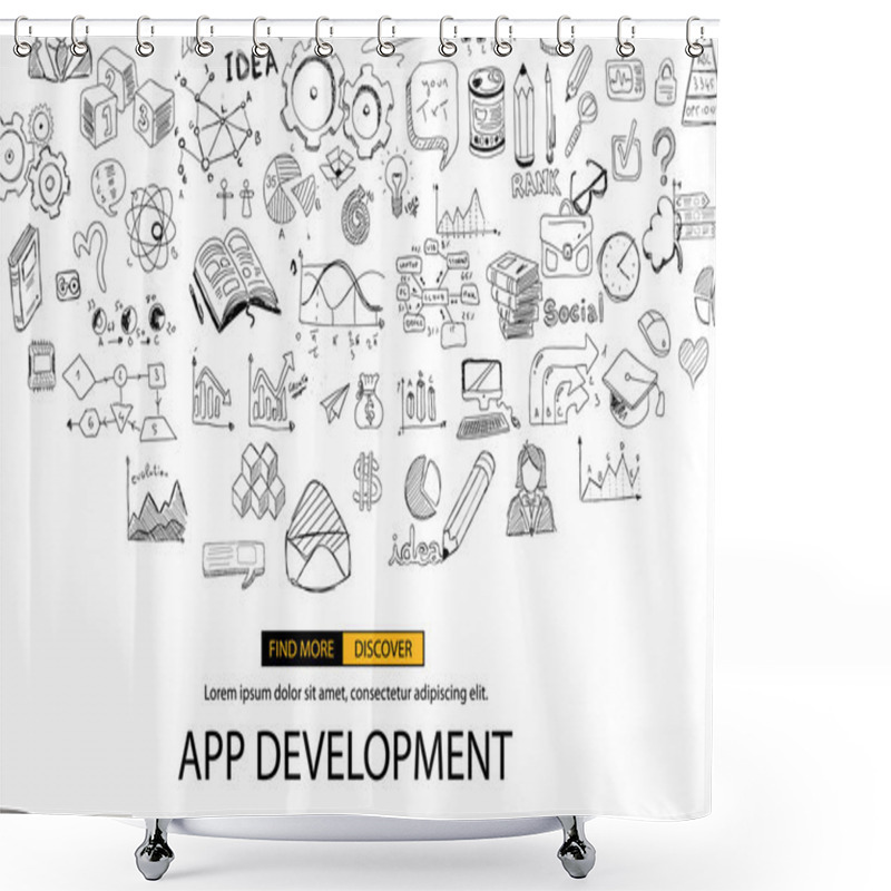 Personality  App Development Concept Background  Shower Curtains