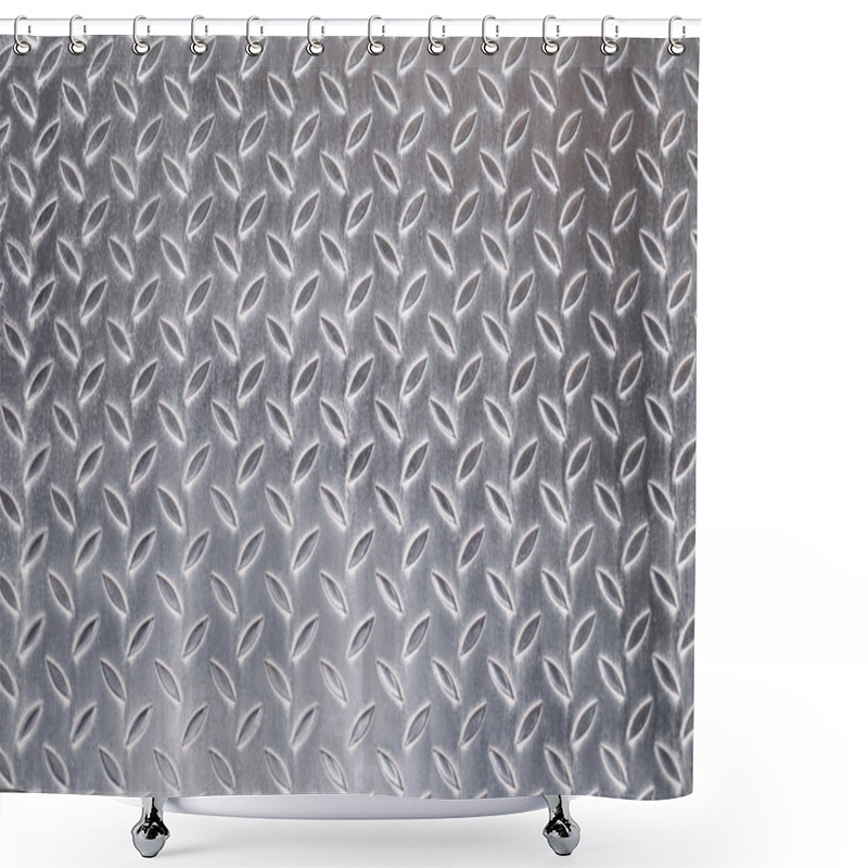 Personality  Pattern Of Metal Texture Background, Aluminum Silver Texture With Rhombus Shapes Shower Curtains