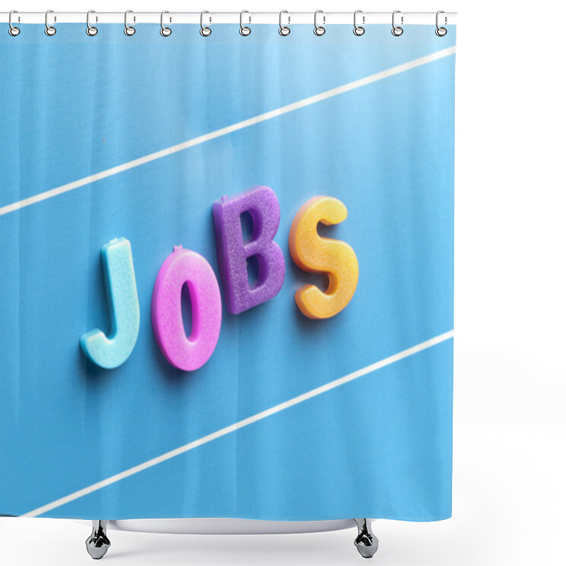 Personality  Jobs Word On Blue Board Shower Curtains