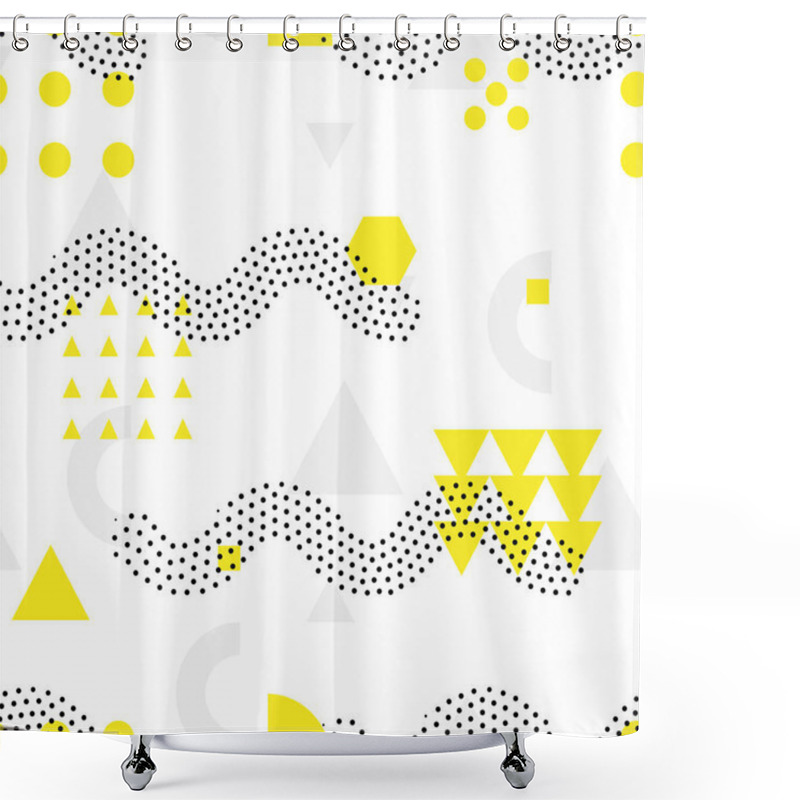 Personality  Seamless Geometric Pattern With Geometrical Shapes Shower Curtains