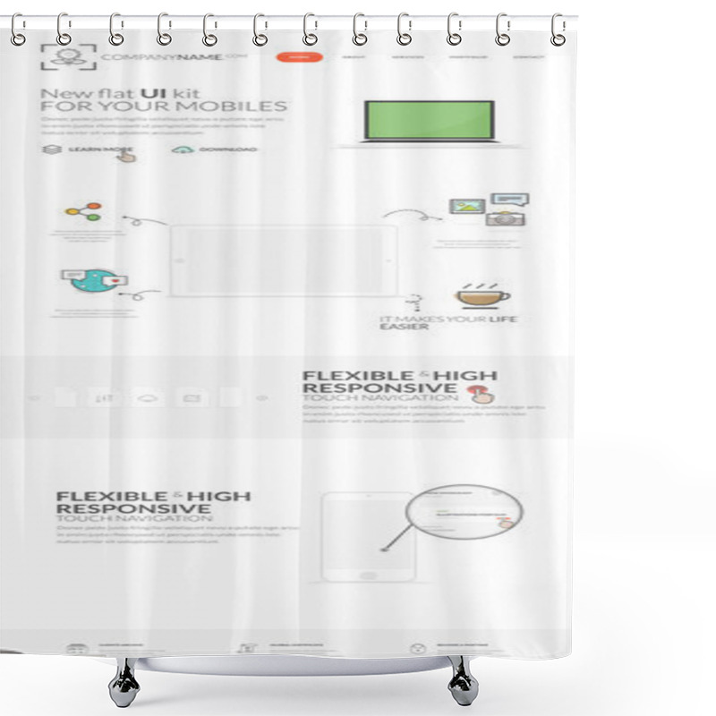 Personality  Web Site Design Navigation Elements: Web Page Template Shower Curtains